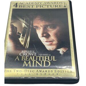 A Beautiful Mind DVD A Ron Howard Film Russell Crowe Ed Harris 2002 READ